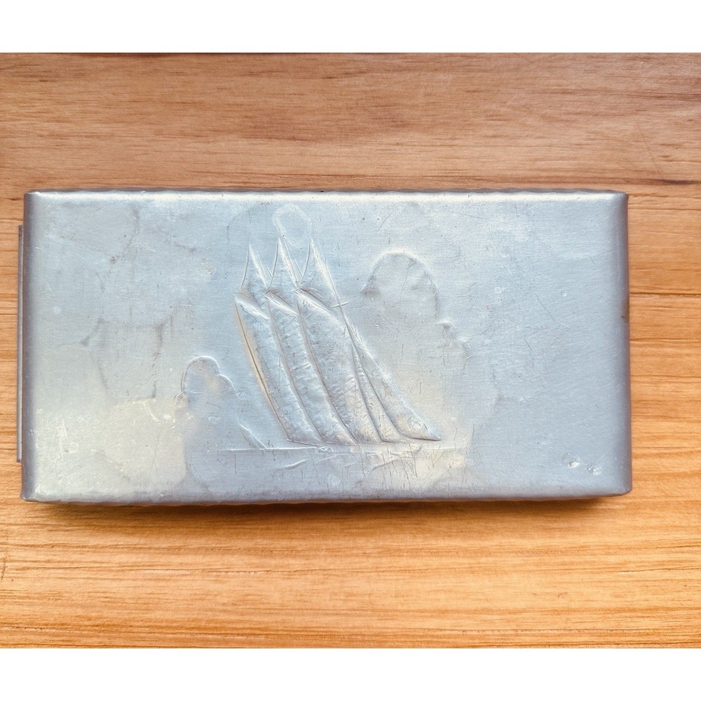 Arthur Armour  Mid Century Style Hammered Aluminum Cigarette‎ Trinket Box